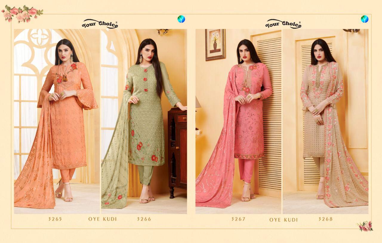 Oye Kudi Your Choice Viscose Chinon Suits Set Oye Kudi Your Choice Viscose Chinon Suits Set